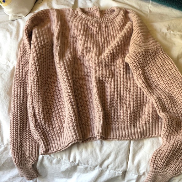 brandy melville blush pink/mauve knit sweater - Picture 3 of 3